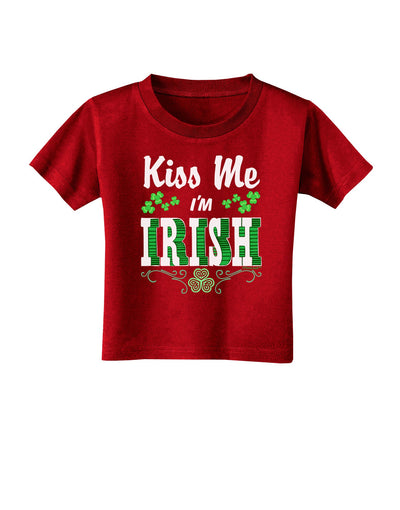 Kiss Me I'm Irish St Patricks Day Toddler T-Shirt Dark-Toddler T-Shirt-TooLoud-Red-2T-Davson Sales