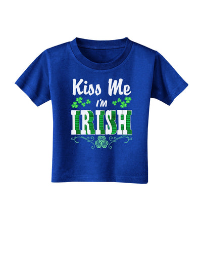 Kiss Me I'm Irish St Patricks Day Toddler T-Shirt Dark-Toddler T-Shirt-TooLoud-Royal-Blue-2T-Davson Sales