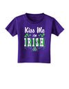 Kiss Me I'm Irish St Patricks Day Toddler T-Shirt Dark-Toddler T-Shirt-TooLoud-Purple-2T-Davson Sales