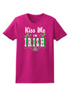 Kiss Me I'm Irish St Patricks Day Womens Dark T-Shirt-TooLoud-Hot-Pink-Small-Davson Sales