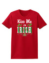 Kiss Me I'm Irish St Patricks Day Womens Dark T-Shirt-TooLoud-Red-X-Small-Davson Sales