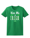 Kiss Me I'm Irish St Patricks Day Womens Dark T-Shirt-TooLoud-Kelly-Green-X-Small-Davson Sales