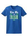 Kiss Me I'm Irish St Patricks Day Womens Dark T-Shirt-TooLoud-Royal-Blue-X-Small-Davson Sales