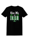 Kiss Me I'm Irish St Patricks Day Womens Dark T-Shirt-TooLoud-Black-X-Small-Davson Sales