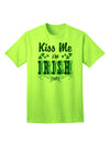 Kiss Me I'm Irish-ish Adult T-Shirt-Mens T-Shirt-TooLoud-Neon-Green-Small-Davson Sales