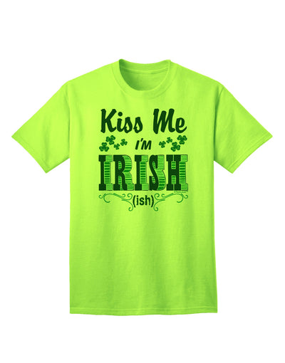 Kiss Me I'm Irish-ish Adult T-Shirt-Mens T-Shirt-TooLoud-Neon-Green-Small-Davson Sales