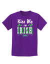 Kiss Me I'm Irish-ish Childrens Dark T-Shirt-Childrens T-Shirt-TooLoud-Purple-X-Small-Davson Sales