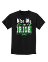 Kiss Me I'm Irish-ish Childrens Dark T-Shirt-Childrens T-Shirt-TooLoud-Black-X-Small-Davson Sales
