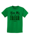 Kiss Me I'm Irish-ish Childrens T-Shirt-Childrens T-Shirt-TooLoud-Kelly-Green-X-Small-Davson Sales