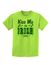 Kiss Me I'm Irish-ish Childrens T-Shirt-Childrens T-Shirt-TooLoud-Lime-Green-X-Small-Davson Sales