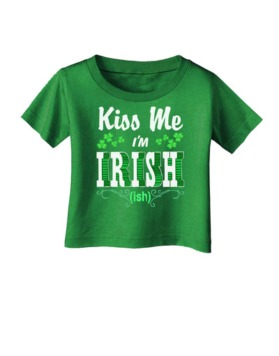 Kiss Me I'm Irish-ish Infant T-Shirt Dark-Infant T-Shirt-TooLoud-Clover-Green-06-Months-Davson Sales