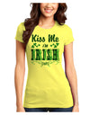 Kiss Me I'm Irish-ish Juniors Petite T-Shirt-T-Shirts Juniors Tops-TooLoud-Yellow-Juniors Fitted X-Small-Davson Sales