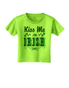 Kiss Me I'm Irish-ish Toddler T-Shirt-Toddler T-Shirt-TooLoud-Lime-Green-2T-Davson Sales