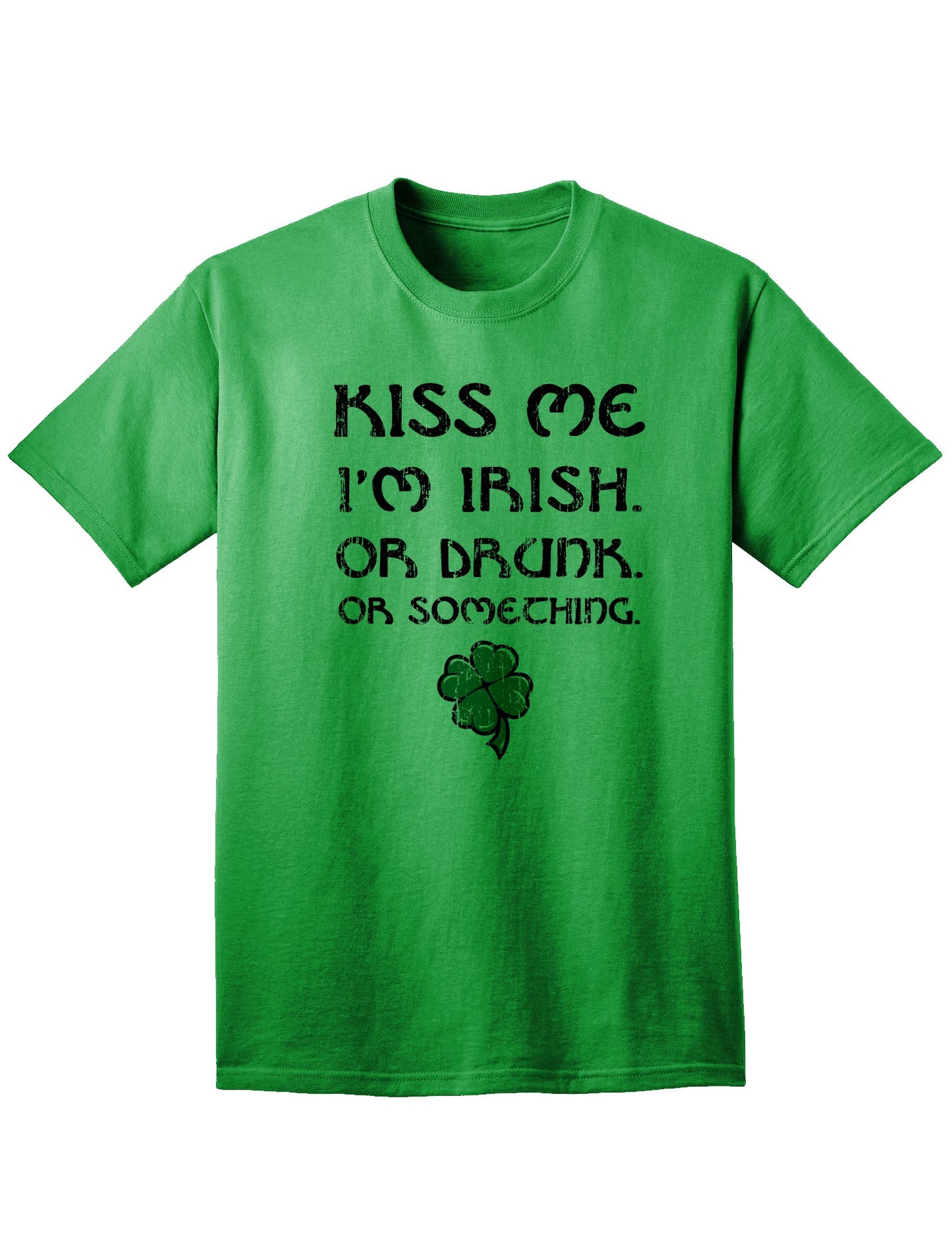 Kiss Me Im Irish or Drunk Adult Unisex St Patrick's Day T-Shirt-TooLoud-Kelly Green-Small-Davson Sales