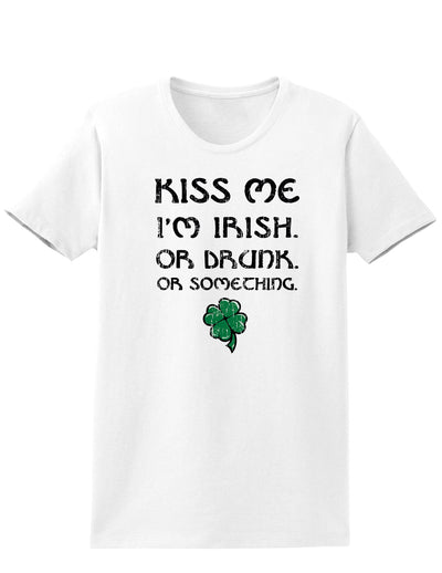 Kiss Me Im Irish or Drunk Adult Womens St. Patrick's Day T-Shirt-TooLoud-White-Small-Davson Sales