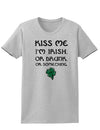 Kiss Me Im Irish or Drunk Adult Womens St. Patrick's Day T-Shirt-TooLoud-Ash Gray-Small-Davson Sales