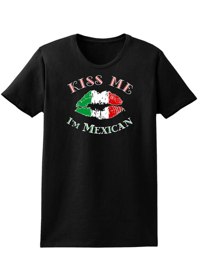 Kiss Me I'm Mexican Womens Dark T-Shirt-TooLoud-Black-X-Small-Davson Sales