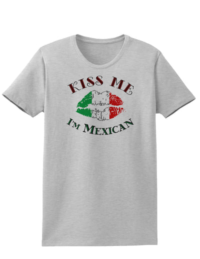 Kiss Me I'm Mexican Womens T-Shirt-Womens T-Shirt-TooLoud-AshGray-X-Small-Davson Sales