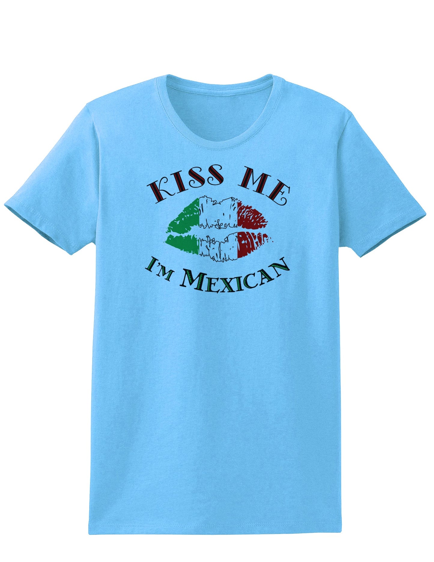 Kiss Me I'm Mexican Womens T-Shirt-Womens T-Shirt-TooLoud-Aquatic-Blue-X-Small-Davson Sales