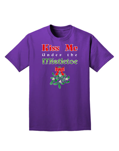 Kiss Me Under the Mistletoe Christmas Adult Dark T-Shirt-Mens T-Shirt-TooLoud-Purple-Small-Davson Sales