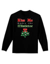 Kiss Me Under the Mistletoe Christmas Adult Long Sleeve Dark T-Shirt-TooLoud-Black-Small-Davson Sales