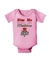 Kiss Me Under the Mistletoe Christmas Baby Romper Bodysuit-Baby Romper-TooLoud-Light-Pink-06-Months-Davson Sales