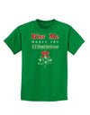 Kiss Me Under the Mistletoe Christmas Childrens Dark T-Shirt-Childrens T-Shirt-TooLoud-Kelly-Green-X-Small-Davson Sales