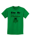 Kiss Me Under the Mistletoe Christmas Childrens T-Shirt-Childrens T-Shirt-TooLoud-Kelly-Green-X-Small-Davson Sales