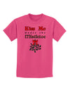 Kiss Me Under the Mistletoe Christmas Childrens T-Shirt-Childrens T-Shirt-TooLoud-Sangria-X-Small-Davson Sales
