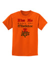Kiss Me Under the Mistletoe Christmas Childrens T-Shirt-Childrens T-Shirt-TooLoud-Orange-X-Small-Davson Sales
