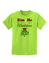 Kiss Me Under the Mistletoe Christmas Childrens T-Shirt-Childrens T-Shirt-TooLoud-Lime-Green-X-Small-Davson Sales