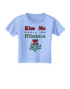 Kiss Me Under the Mistletoe Christmas Toddler T-Shirt-Toddler T-Shirt-TooLoud-Aquatic-Blue-2T-Davson Sales