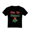 Kiss Me Under the Mistletoe Christmas Toddler T-Shirt Dark-Toddler T-Shirt-TooLoud-Black-2T-Davson Sales