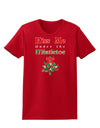 Kiss Me Under the Mistletoe Christmas Womens Dark T-Shirt-TooLoud-Red-X-Small-Davson Sales
