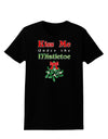 Kiss Me Under the Mistletoe Christmas Womens Dark T-Shirt-TooLoud-Black-X-Small-Davson Sales