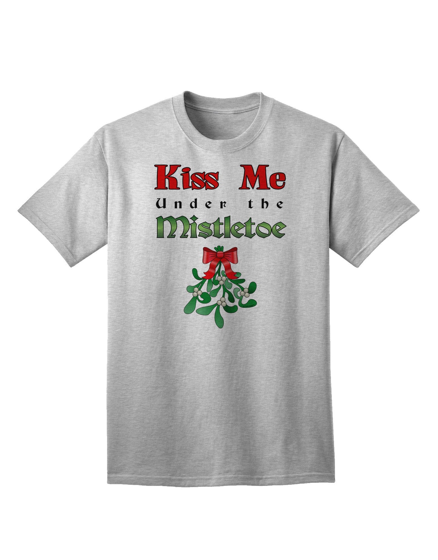 Kiss Me Under the Mistletoe - Premium Christmas Adult T-Shirt for Festive Celebrations-Mens T-shirts-TooLoud-AshGray-Small-Davson Sales