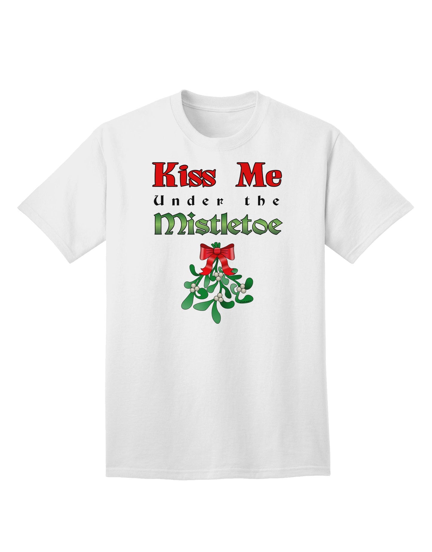 Kiss Me Under the Mistletoe - Premium Christmas Adult T-Shirt for Festive Celebrations-Mens T-shirts-TooLoud-White-Small-Davson Sales