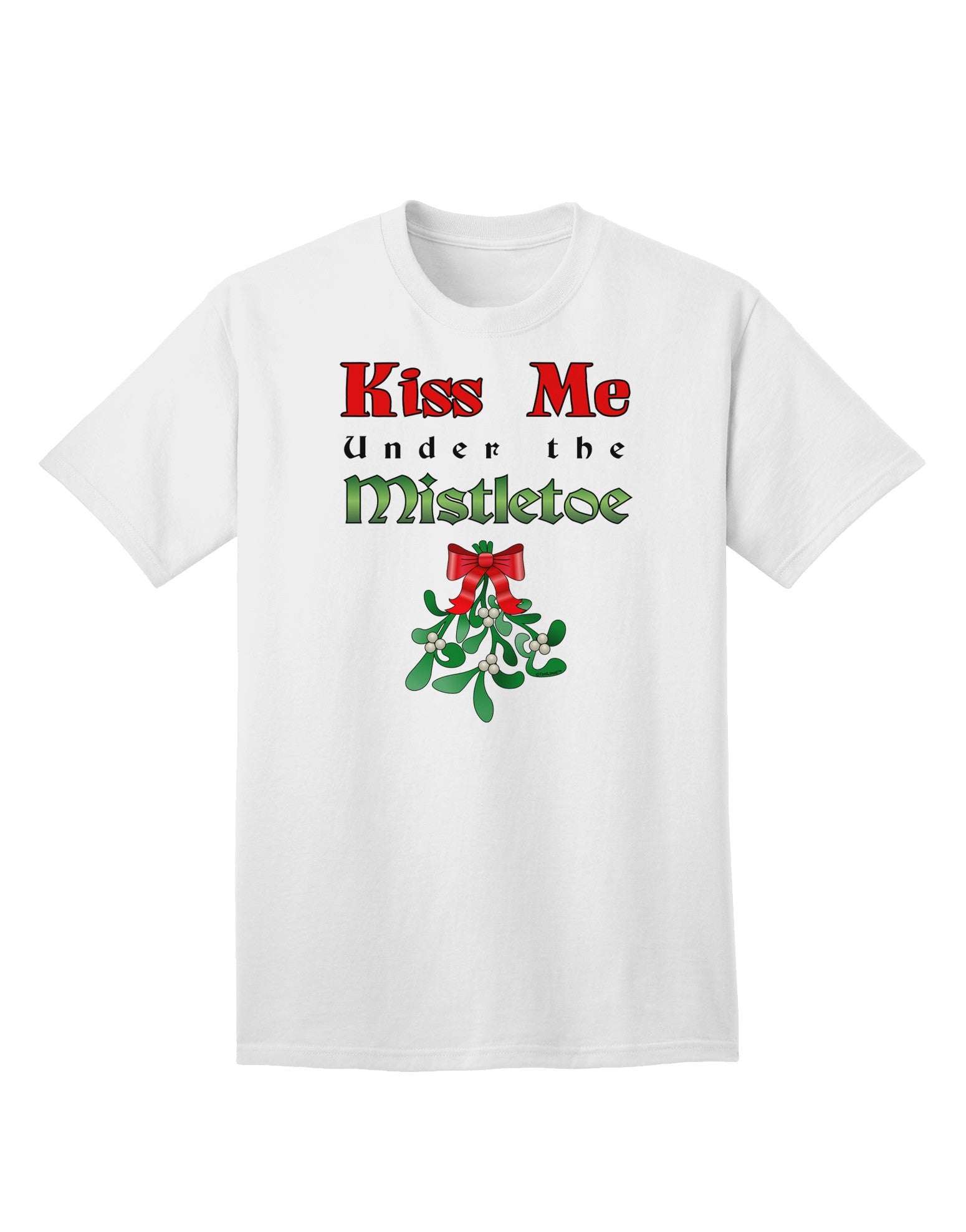 Kiss Me Under the Mistletoe - Premium Christmas Adult T-Shirt for Festive Celebrations-Mens T-shirts-TooLoud-White-Small-Davson Sales
