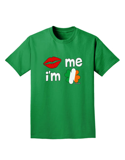 Kiss and Irish Flag Shamrock - Kiss Me I'm Irish Adult Dark T-Shirt by TooLoud-Mens T-Shirt-TooLoud-Kelly-Green-Small-Davson Sales