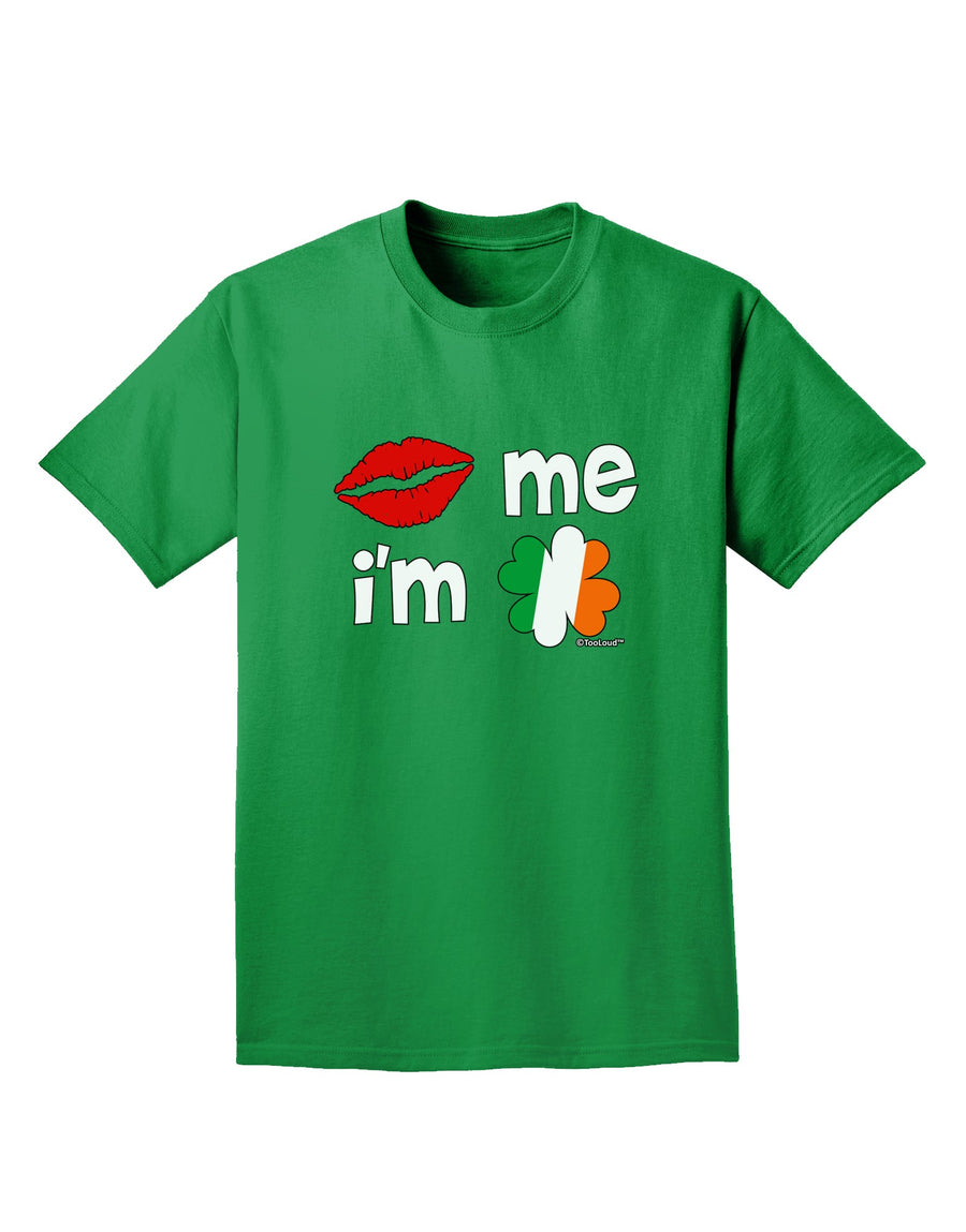 Kiss and Irish Flag Shamrock - Kiss Me I'm Irish Adult Dark T-Shirt by TooLoud-Mens T-Shirt-TooLoud-Purple-Small-Davson Sales