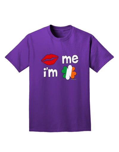 Kiss and Irish Flag Shamrock - Kiss Me I'm Irish Adult Dark T-Shirt by TooLoud-Mens T-Shirt-TooLoud-Purple-Small-Davson Sales