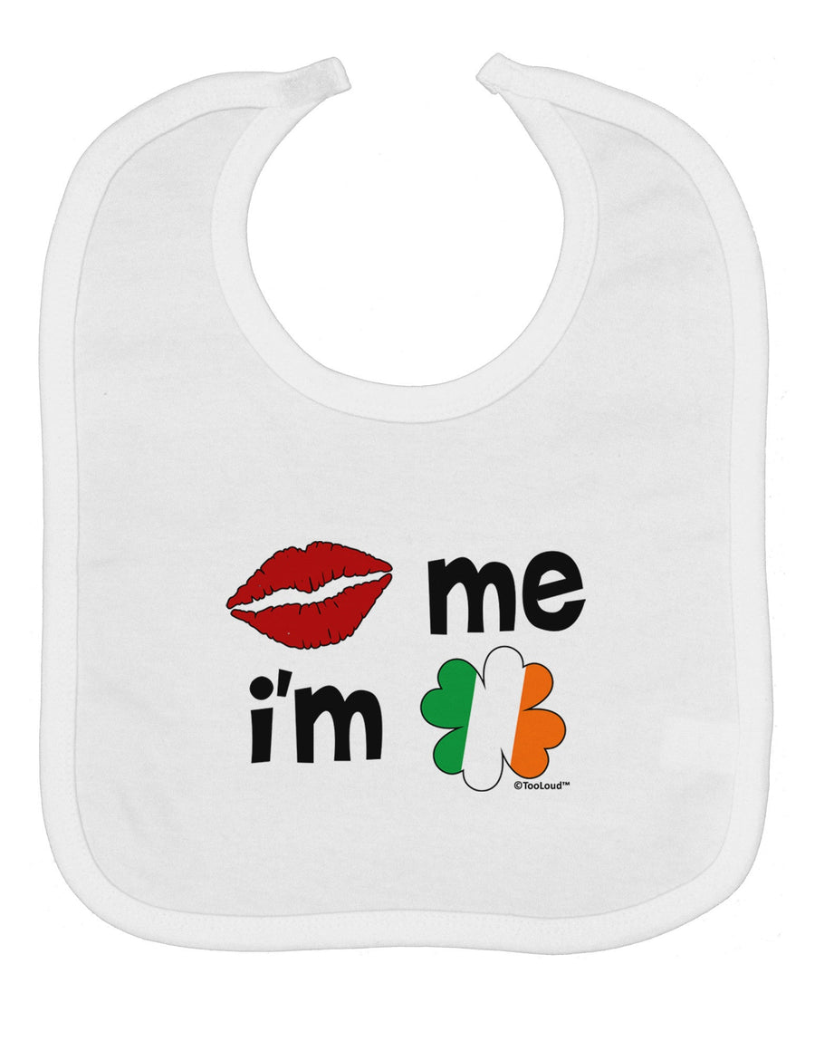 Kiss and Irish Flag Shamrock - Kiss Me I'm Irish Baby Bib by TooLoud