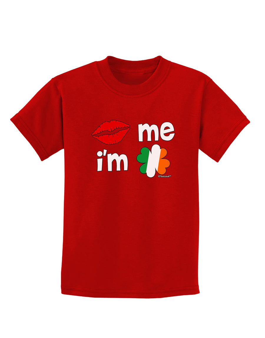 Kiss and Irish Flag Shamrock - Kiss Me I'm Irish Childrens Dark T-Shirt by TooLoud-Childrens T-Shirt-TooLoud-Black-X-Small-Davson Sales