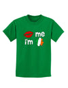 Kiss and Irish Flag Shamrock - Kiss Me I'm Irish Childrens Dark T-Shirt by TooLoud-Childrens T-Shirt-TooLoud-Kelly-Green-X-Small-Davson Sales