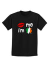 Kiss and Irish Flag Shamrock - Kiss Me I'm Irish Childrens Dark T-Shirt by TooLoud-Childrens T-Shirt-TooLoud-Black-X-Small-Davson Sales