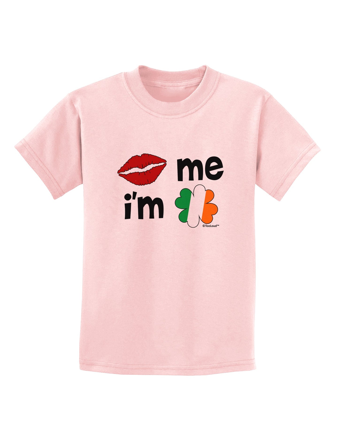 Kiss and Irish Flag Shamrock - Kiss Me I'm Irish Childrens T-Shirt by TooLoud-Childrens T-Shirt-TooLoud-PalePink-X-Small-Davson Sales