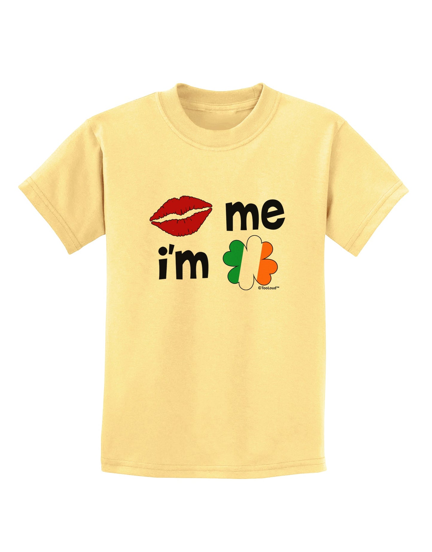 Kiss and Irish Flag Shamrock - Kiss Me I'm Irish Childrens T-Shirt by TooLoud-Childrens T-Shirt-TooLoud-Daffodil-Yellow-X-Small-Davson Sales