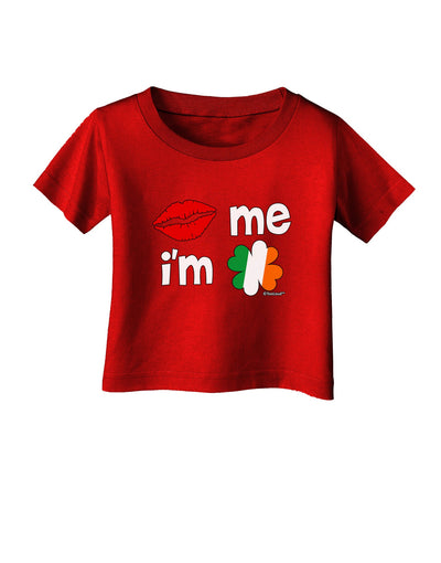 Kiss and Irish Flag Shamrock - Kiss Me I'm Irish Infant T-Shirt Dark by TooLoud-Infant T-Shirt-TooLoud-Red-06-Months-Davson Sales