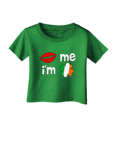 Kiss and Irish Flag Shamrock - Kiss Me I'm Irish Infant T-Shirt Dark by TooLoud-Infant T-Shirt-TooLoud-Clover-Green-06-Months-Davson Sales