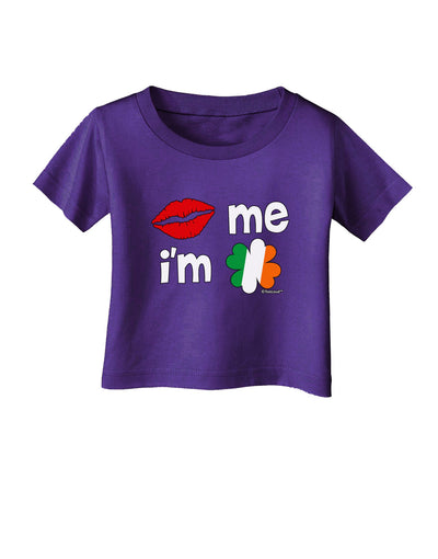 Kiss and Irish Flag Shamrock - Kiss Me I'm Irish Infant T-Shirt Dark by TooLoud-Infant T-Shirt-TooLoud-Purple-06-Months-Davson Sales